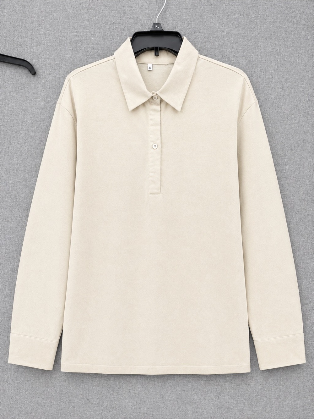Amazon Cream Long-Sleeve Polo Shirt